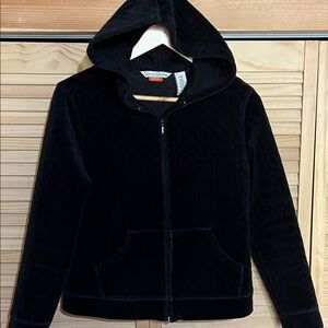 French Laundry Quilted Black Hoodie Petite M